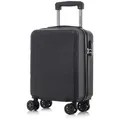Produktbild: Koffer Trolley Reisekoffer Suitcase, Rollkoffer Handgepäck ,mit 4 Rollen360°, Hartschalenreisekoffer, Zahlenschloss, Weicher Gummigriff (S,Schwarz) - Schwarz