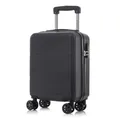Produktbild: YONSLY Trolley Reisekoffer Travel Suitcase, Rollkoffer Handgepäck, Hartschalenreisekoffer mit 4 Rollen 360°, Zahlenschloss, Weicher Gummigriff (S, Schwarz)