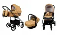 Produktbild: BabyLux® Kinderwagen Set 3 in 1 - Trailux - Sand Pearl - incl. Babywanne, Buggy Sportsitz, Auto-Babyschale - Autositz - Kinderwagenset - Kombikinderwagen mit Wickeltasche, Regenschutz usw.