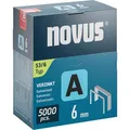 Produktbild: Novus-Tools Tackerklammern 53/6, 6mm, Feindrahtklammern, Typ 53 A, 5000 Stück