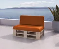Produktbild: sunnypillow 2er Palettenkissen Set mit abnehmbarem Bezug Sitzkissen + Rückenkissen Palettenauflage Palettenpolster Indoor / Outdoor | Orange |