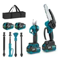Produktbild: Akku-Hochentaster 3-in-1 Bürstenloser Elektro Teleskop Hochentaster Astsäge Gartenschere mit 2× Akku, 2m Stangenlänge, Kompakte Hochentaster zum Baum-