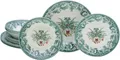Produktbild: CreaTable Teller-Set Weihnachten Grün, Teller Set 12-tlg (12-tlg), 4 Personen, Steingut, Weihnachtsdekorationen als Zentralmotiv