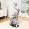 Produktbild: Beistelltisch ELEPHANT 60cm - schwarz silber - Sicherheitsglas