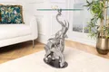 Produktbild: riess-ambiente Beistelltisch ELEPHANT 80cm transparent / silber (Einzelartikel, 1-St), Wohnzimmer · Glas · Metall · Marmor · rund · Skulptur · Modern Design