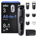 Produktbild: Braun Multigroom Series 3 Trimmer 8-in-1 Bart Haarpflege Männer Schwarz 50 Min