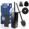 Produktbild: Klobürste Quadratisch Silikon Schwarz – Edelstahl WC Bürste Rostfrei – Toilet...
