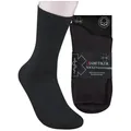 Produktbild: Die Sockenbude Diabetikersocken EXTRA (Bund, 3-Paar, grau blau schwarz) garantiert ohne Gummi schwarz 47/50