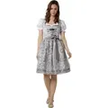 Produktbild: dressforfun Dirndl hochwertiges & elegantes Trachtenkleid Lea Silber (Premium Midi-Dirndl, Gr. 38) Perfekt für Oktoberfest, Trachtenpartys oder Volksfeste silberfarben 38