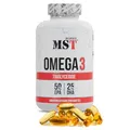 Produktbild: MST® Omega 3 Triglycerid 75% – hochdosiert – 1000 mg Fischöl pro Kapsel – 750 mg Omega 3 Fettsäuren – EPA + DHA – bessere Bioverfügbarkeit – rein & laborgeprüft – 180 Kapseln (180 Kapseln)