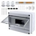 Produktbild: Sicherungskasten Aufputz, Verteilerkasten Aufputz,IP65 Waterproof Sicherungskasten Aufputz,mit Messingklemmen, Unterverteilung Aufputz 1 Reihig für 12 Modules, für Garten,Außenbereichen, Villen