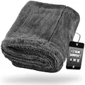 Produktbild: Nuke Guys Gamma Dryer XXL | Ultra saugstarkes Trockentuch 1400 GSM grau 50x80cm | Fusselfrei, abgerundete sanfte Fasern, kratzerfrei, extra groß | Premium Mikrofasertuch für Auto Motorrad Fahrrad