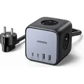 Produktbild: Ugreen Diginest Wrfel 7-in-1, 3 AC-Ausgnge, Typ C, 1,8 m, Grau, Schwarz, 3680 W - Schwarz