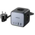 Produktbild: Ugreen Diginest Würfel 7-in-1, 3 AC-Ausgänge, Typ C, 1,8 m, Grau, Schwarz, 3680 W