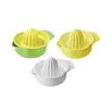 Produktbild: Fackelmann Zitronenpresse mit Auffangbehälter, frisch gepresster Saft ohne Kerne, Küchenhelfer zum Pressen von Limetten (Farbe: Gelb, Weiß, Gelb/Grün - nicht frei wählbar), Menge: 1 Stück ,12 cm