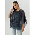 Produktbild: Chiffonbluse ANISTON SELECTED, Damen, Gr. 46, marine, hellblau, schwarz, Chiffon, Obermaterial: 100% Polyester. Futter: 95% Viskose, 5% Elasthan, lässig geschnitten hüftbedeckend, Rundhals, weit, Blusen Chiffonbluse, im modischen Lagenlook