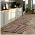 Produktbild: Jimri Teppich COSY - Skandinavischer Boho Geometrisch Modernerteppich Unifarben, Läufer, Höhe: 12 mm, Hoch-Tief-Effekt, Kurzflor beige Läufer | 80 cm x 250 cm x 12 mm