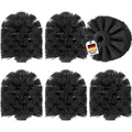 Produktbild: WELLGRO 6er Set Ersatzbürstenköpfe Schwarz für Toilettenbürste – Ersatzbürstenkopf Universal WC Bürste – Ersatz WC Bürstenkopf Ø 7,8 cm austauschbar Klobürste