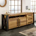 Produktbild: Massivholz Sideboard THOR 195cm vintage braun Pinie recycelt Industrial Schrank