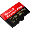 Produktbild: 32 GB SanDisk Extreme PRO R100/W90 microSDHC Class 10 UHS-I A1 Retail inkl. Adapter