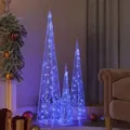 Produktbild: LED-Leuchtkegel-Set Acryl Deko Blau 60/90/120cm Vidaxl