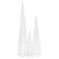 Produktbild: LED-Leuchtkegel-Set Acryl Deko Blau 60 / 90 / 120cm