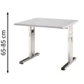 Produktbild: Hammerbacher Schreibtisch O-Serie, grau / silber, höhenverstellbar, 80 x 65-85 x 80cm