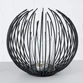 Produktbild: Windlicht Kerzenhalter mit Glaszylinder Eisen schwarz H 20 cm Ø 24 cm