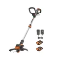 Produktbild: WORX WG163E Akku Rasentrimmer 20V – Kantenschneider Rasen – 2-in-1 Funktion: Rasentrimmer und Kantenschneider – 30cm Schnittdurchmesser – komfortabel & kompakt – inkl. 2x2Ah Akkus & Ladegerät