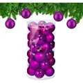 Produktbild: Relaxdays - Weihnachtskugeln Im 30er Set, Kunststoff, D: 6 Cm, Runde Weihnachtsbaumdeko, Baumschmuck Bruchsicher, Pink