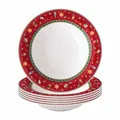Produktbild: Villeroy & Boch – Toy's Delight Specials Suppenteller 6er Set Rot, Spülmaschinenfest, Mikrowellensicher, Tiefer Teller Für Suppen, Salate Oder Pasta, Weihnachtsgeschirr, Nudelteller, Premium Porzellan