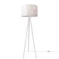 Produktbild: Paco Home Stehlampe Wohnzimmer Lampenschirm Stoff Stehleuchte Leselampe Abstrakt E27 2,5m Textilkabel Mit Stecker Modern, Farbe:Design 6 (Ø45,5 cm), Leuchtenart/Farbe:Stehleuchte Dreinbein - Weiß