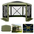 Produktbild: VEVOR Pop-up-Pavillon, 3 x 3 m, großes 6-seitiges Campingzelt mit abnehmbarem Dach & Tragetasche, Partyzelt, Sonnenschutz für 6–8 Personen auf Terrasse und Garten, Grün