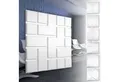 Produktbild: Hexim Wanddekoobjekt HD061 (PVC Kunststoff - weiße Wandverkleidung mit 3D Optik - Cube Motive (2 qm 8 Platten) Innenwand Dekor glatt modern)