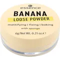 Produktbild: essence BANANA LOOSE POWDER, Gelb, mattierend, fixierend, farbkorrigierend, transluzent, matt, vegan, ölfrei, ohne Parfüm, ohne Alkohol, 1er Pack (6g)