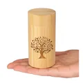 Produktbild: Mini Urne für Asche, Bambus, Baum des Lebens Muster, Größe Klein, 1 Stück, 7 cm