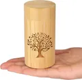 Produktbild: Kleine Urne für Asche aus Bambus, Mini Andenkenurne, Tierurne für Asche