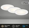 Produktbild: LED Einbauleuchten Ultraflach 3er Set 6 W IP44 Weiß Ø11,5cm Kunststoff Briloner