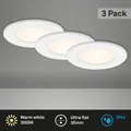Produktbild: LED Einbauleuchten Ultraflach 3er Set 6 W IP44 Weiß Ø11,5cm Kunststoff Briloner