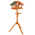 Produktbild: lionto Vogelhaus mit wetterfestem Dach, stabiles Vogelfutterhaus aus Holz mit Ständer und Bodenankern, Dank Futterschutzkante leicht zu befüllen, Witterungsschutz ermöglicht ganzjährige Verwendung