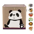 Produktbild: LIFENEY Aufbewahrungsbox Kinder mit Panda Motiv I Spielzeugbox mit Tiermotiv passend für Würfelregale I Ordnungsbox für das Kinderzimmer I Aufbewahrungskorb Kinder