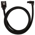 Produktbild: CORSAIR Premium Sleeved SATA Data Cable Set with 90ø Connectors, Black, 60cm