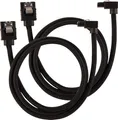 Produktbild: Corsair Premium Sleeved SATA 3 Kabel gewinkelt / gerade (6Gbps, 60 cm 90°) Schwarz