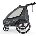 Produktbild: Qeridoo QUPA 2 Grey Kinderfahrradanhänger Zweisitzer - Grau