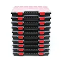 Produktbild: Kistenberg 10x Sortimentskasten NORS16 Sortierbox Set Sortierkasten Kleinteilemagazin Mit Trennstegen Mit komfortablem und stabilem Griff Durchsichtiger Deckel Kunststoff 34,4 x 24,9 x 5 cm