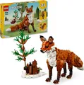 Produktbild: LEGO Creator Waldtiere: Rotfuchs, Tiere-Set mit Fuchs, Eule und Eichhörnchen Spielzeug, Tierfiguren des Waldes zum Spielen und Ausstellen, kreatives Geschenk für Jungs und Mädchen ab 9 Jahren 31154