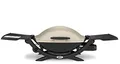 Produktbild: Weber Q2000 Gasgrill, 54 x 39cm Grillfäche, portabler BBQ Grill, 1 Brenner, mit ausklappbaren Seitentischen, 2-geteilter porzellanemaillierter Guss-Grillrost - Titanium (53060079)