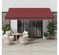 Produktbild: vidaXL Markise Markise Manuell mit LEDs Weinrot 400x300 cm