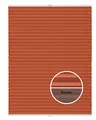 Produktbild: ondeco Plissee Thermo ohne Bohren mit Klemmträger,Sonnenschutz für Fenster innen, lichtschutz und Blickdicht, Faltrollo Sichtschutz für Tür, Jalousie Rollo leicht verdunkelnd Orange 85x130 cm