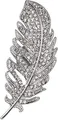 Produktbild: styleBREAKER Damen Magnet Schmuck Brosche Feder mit Strass, für Schals, Tücher oder Ponchos 05050068, Farbe:Silber